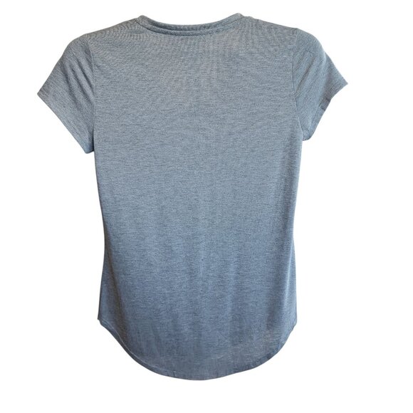 Women's Holiday Gray Fitted T-Shirt with Gold Reflective Shine Apt. 9 Size Small - Picture 4 of 5